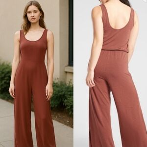 Women's Navy and Brown Jumpsuit